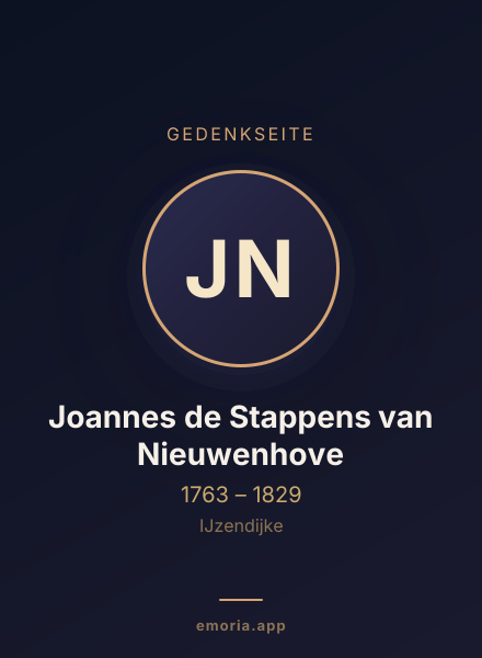 Gedenkportrait von Joannes de Stappens van Nieuwenhove