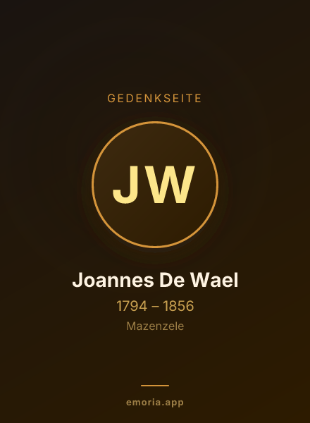 Gedenkportrait von Joannes De Wael