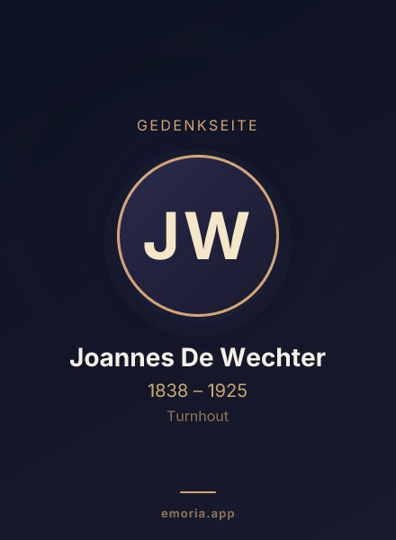 Gedenkportrait von Joannes De Wechter