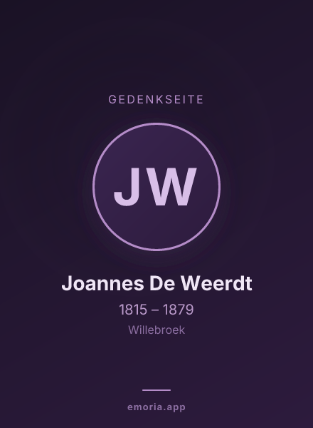 Gedenkportrait von Joannes De Weerdt