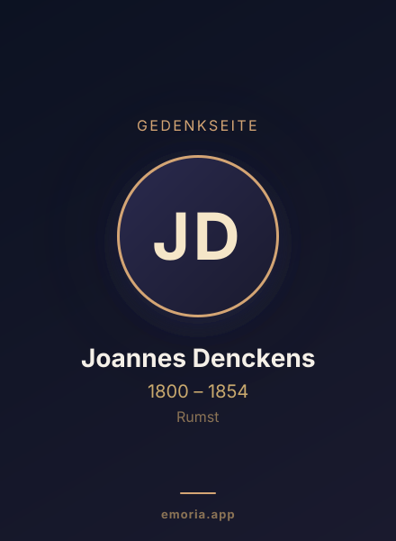Gedenkportrait von Joannes Denckens