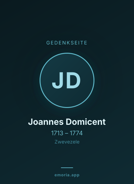 Gedenkportrait von Joannes Domicent