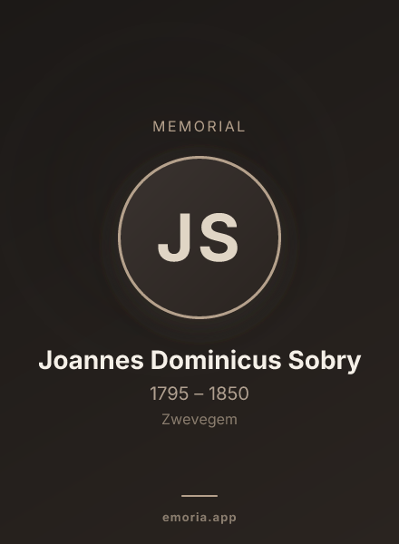 Memorial portrait of Joannes Dominicus Sobry