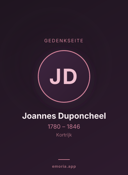 Gedenkportrait von Joannes Duponcheel