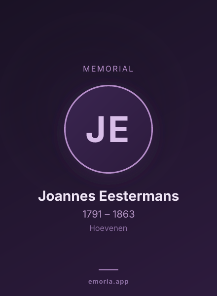 Memorial portrait of Joannes Eestermans