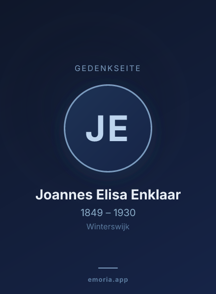 Gedenkportrait von Joannes Elisa Enklaar