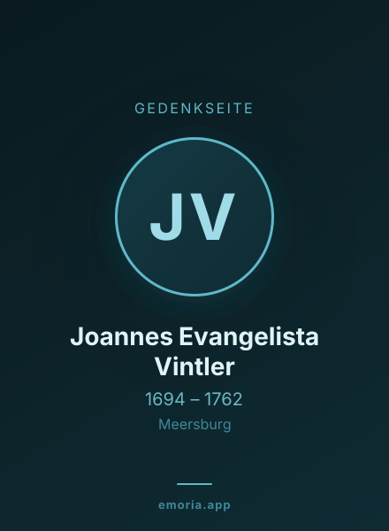 Gedenkportrait von Joannes Evangelista Vintler
