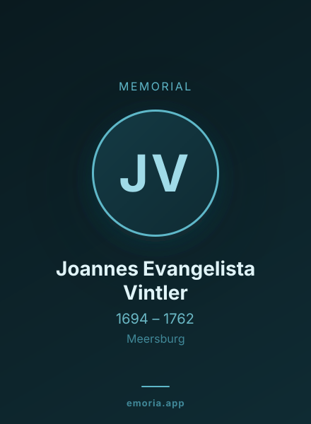 Memorial portrait of Joannes Evangelista Vintler