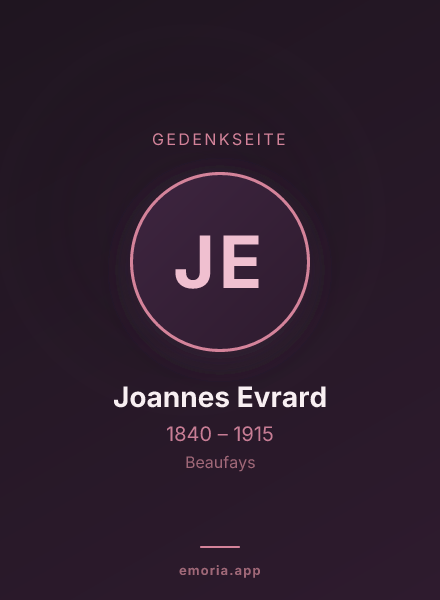 Gedenkportrait von Joannes Evrard