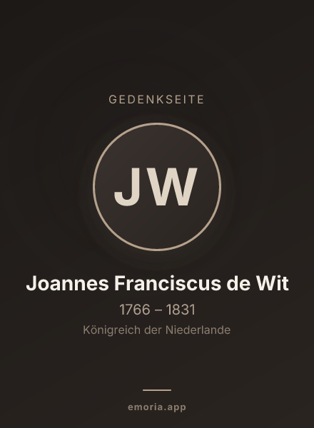 Gedenkportrait von Joannes Franciscus de Wit