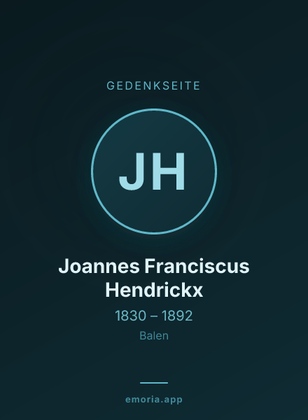 Gedenkportrait von Joannes Franciscus Hendrickx