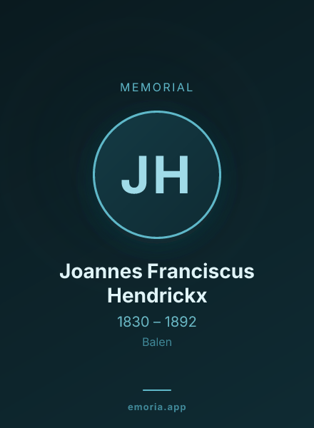 Memorial portrait of Joannes Franciscus Hendrickx