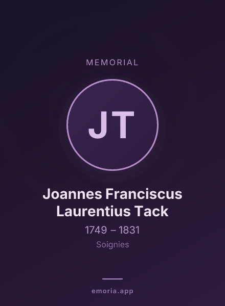Memorial portrait of Joannes Franciscus Laurentius Tack