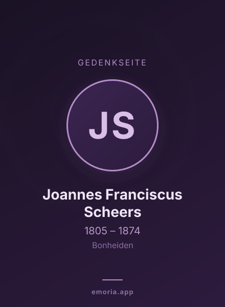 Gedenkportrait von Joannes Franciscus Scheers