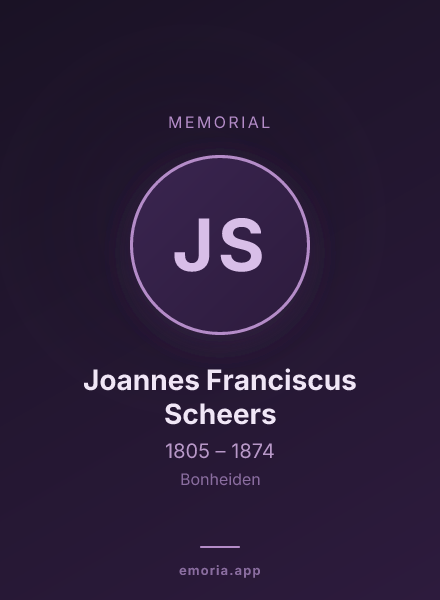 Memorial portrait of Joannes Franciscus Scheers