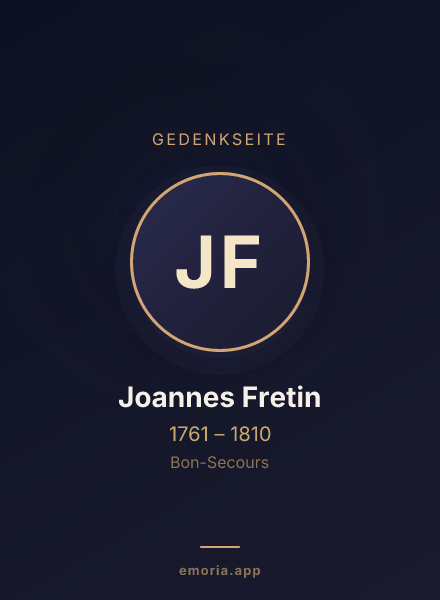 Gedenkportrait von Joannes Fretin