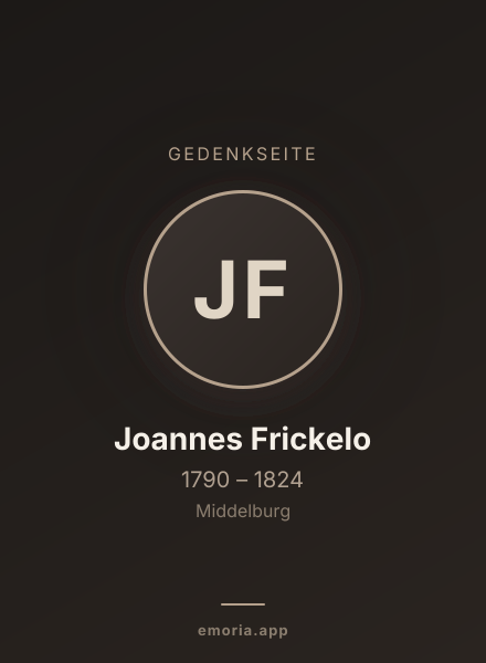 Gedenkportrait von Joannes Frickelo