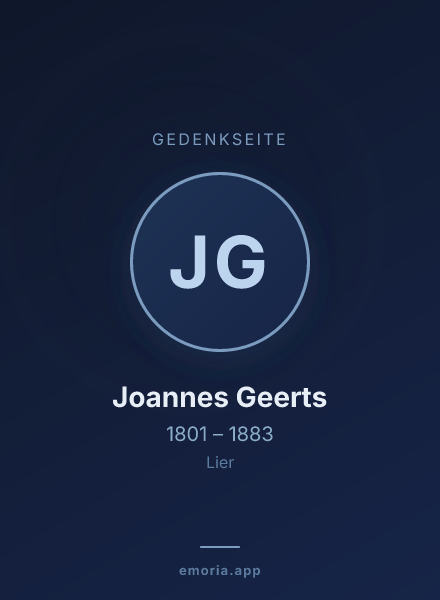 Gedenkportrait von Joannes Geerts