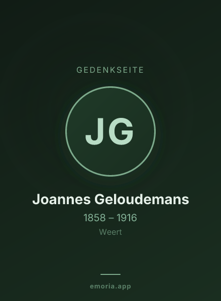 Gedenkportrait von Joannes Geloudemans