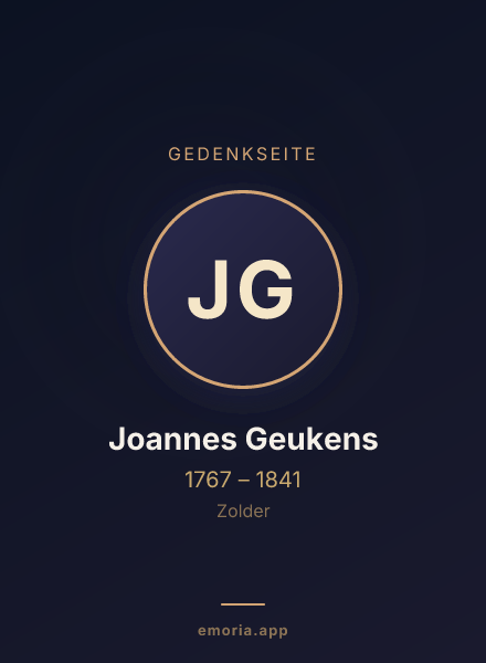 Gedenkportrait von Joannes Geukens