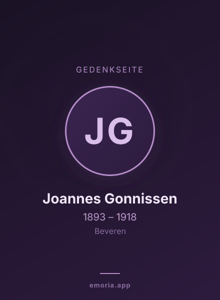 Gedenkportrait von Joannes Gonnissen