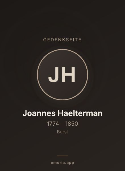 Gedenkportrait von Joannes Haelterman
