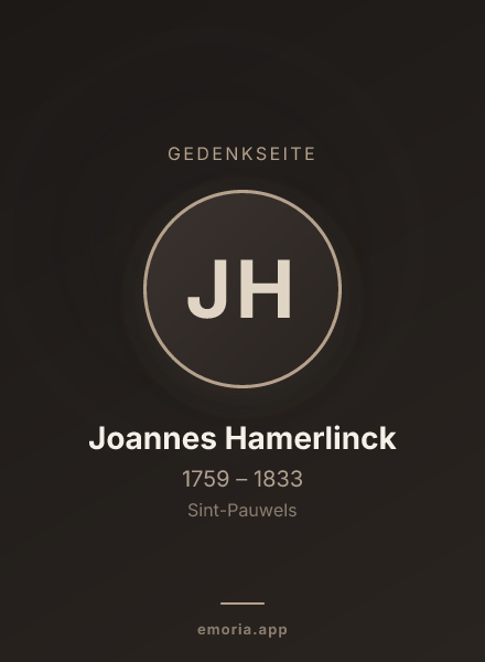 Gedenkportrait von Joannes Hamerlinck