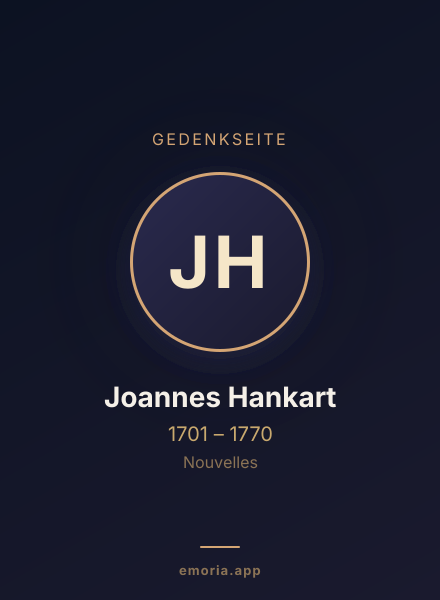 Gedenkportrait von Joannes Hankart