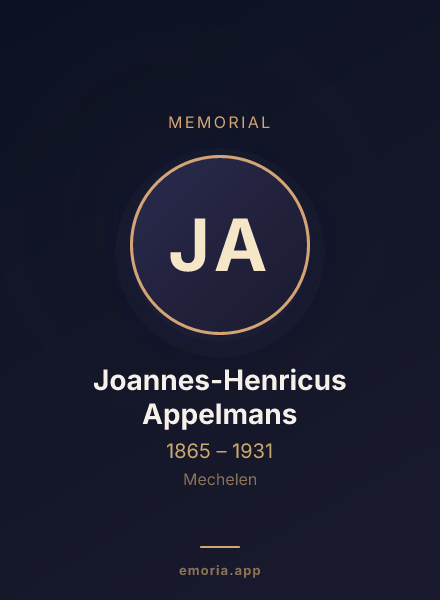 Memorial portrait of Joannes-Henricus Appelmans