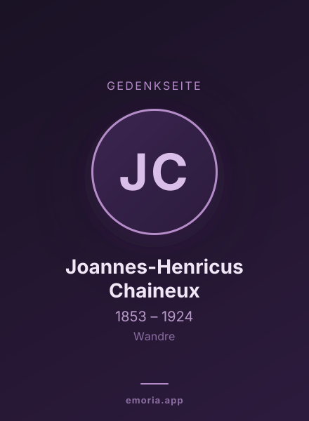 Gedenkportrait von Joannes-Henricus Chaineux