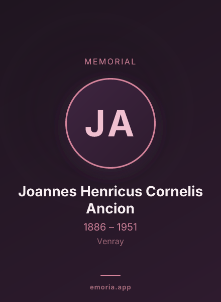 Memorial portrait of Joannes Henricus Cornelis Ancion