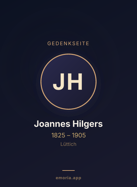 Gedenkportrait von Joannes Hilgers