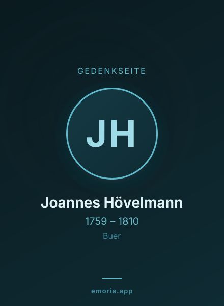 Gedenkportrait von Joannes Hövelmann