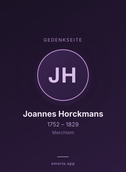 Gedenkportrait von Joannes Horckmans