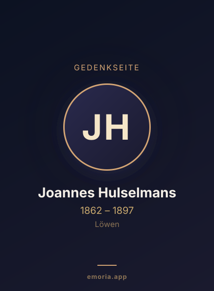 Gedenkportrait von Joannes Hulselmans