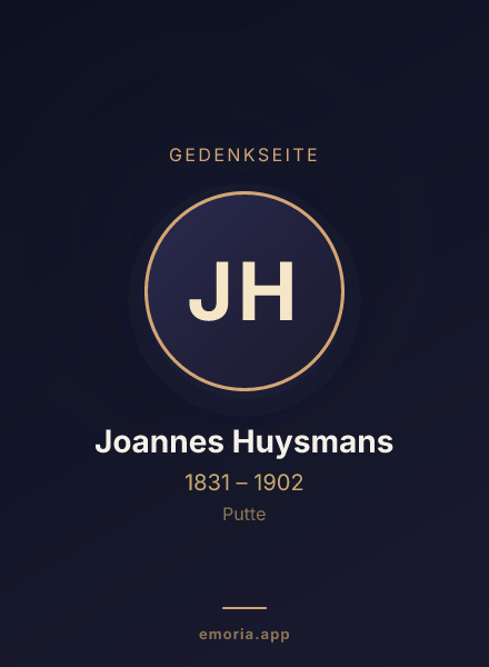 Gedenkportrait von Joannes Huysmans
