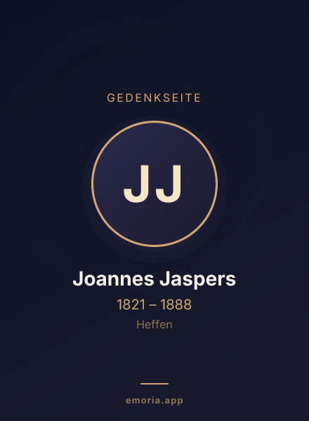 Gedenkportrait von Joannes Jaspers