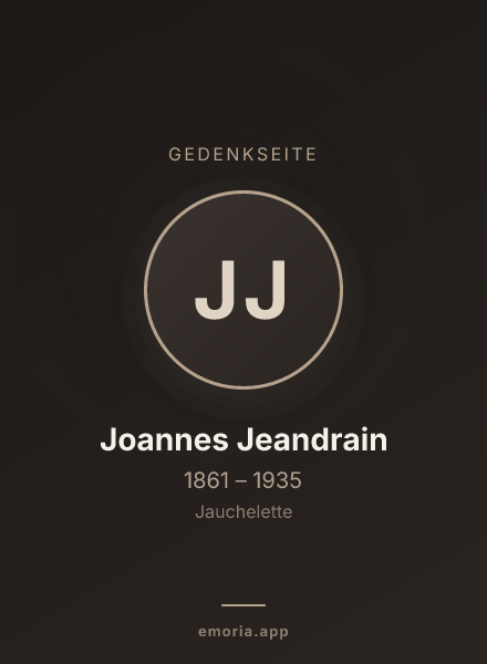 Gedenkportrait von Joannes Jeandrain