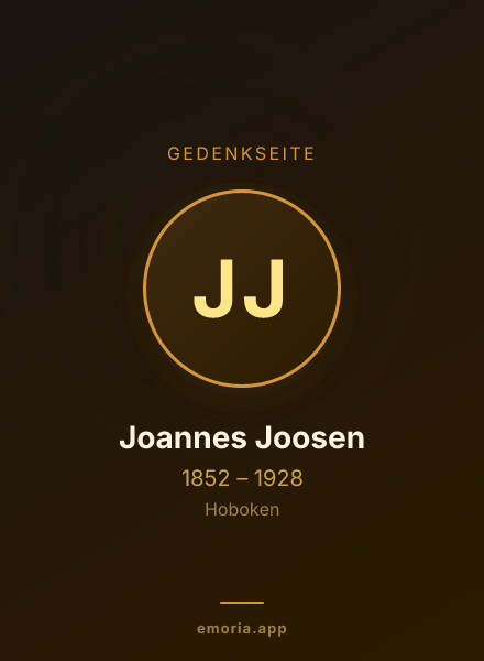 Gedenkportrait von Joannes Joosen