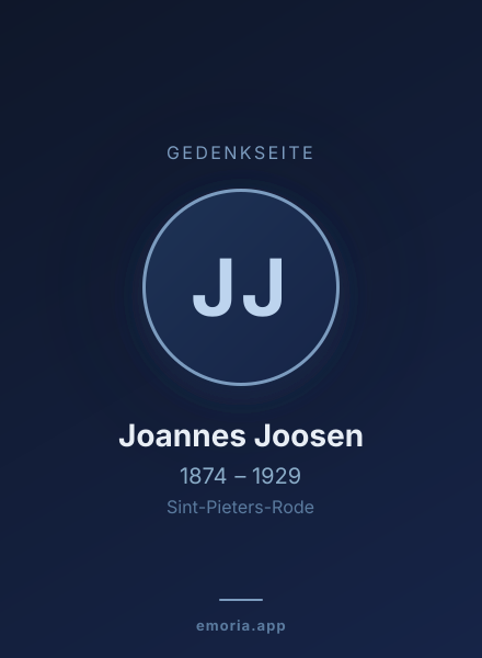 Gedenkportrait von Joannes Joosen