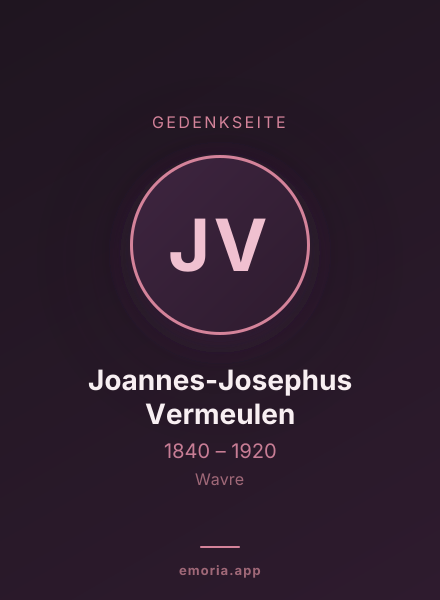 Gedenkportrait von Joannes-Josephus Vermeulen