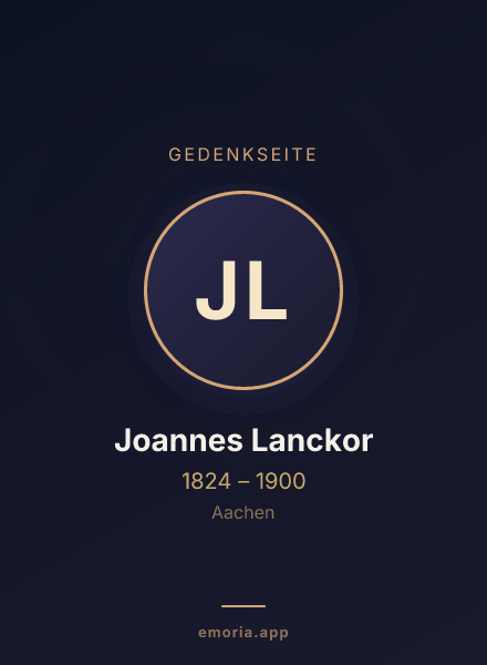 Gedenkportrait von Joannes Lanckor