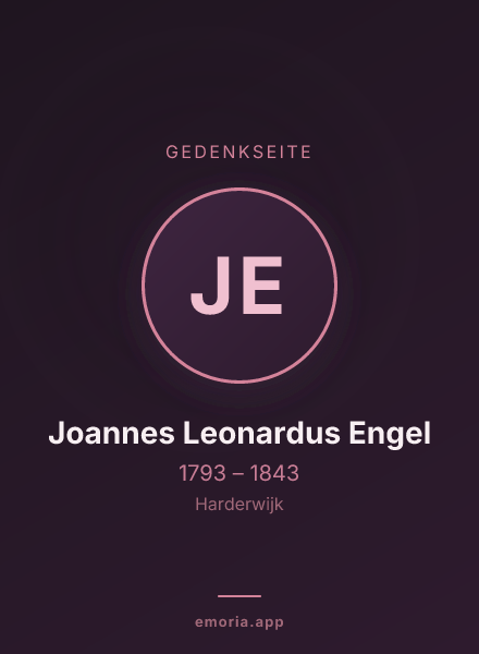 Gedenkportrait von Joannes Leonardus Engel
