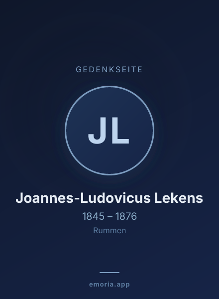 Gedenkportrait von Joannes-Ludovicus Lekens
