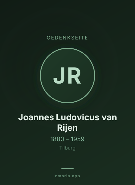 Gedenkportrait von Joannes Ludovicus van Rijen