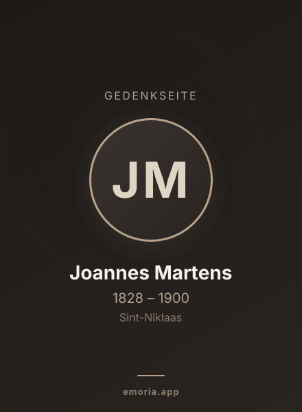 Gedenkportrait von Joannes Martens