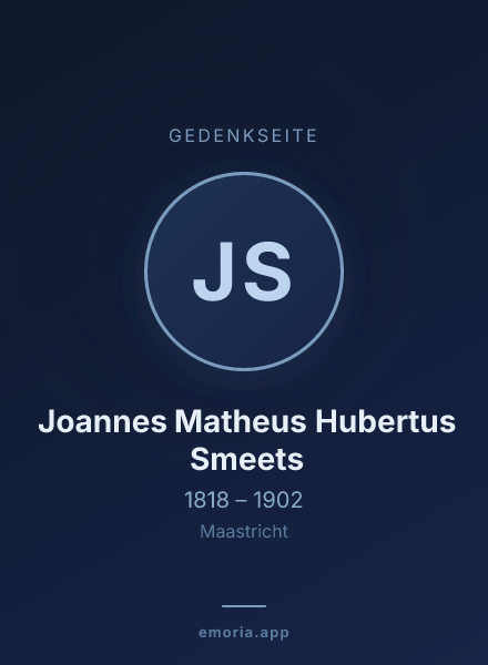 Gedenkportrait von Joannes Matheus Hubertus Smeets