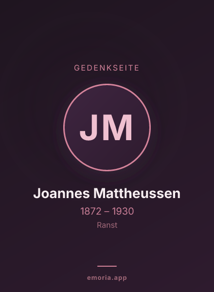 Gedenkportrait von Joannes Mattheussen