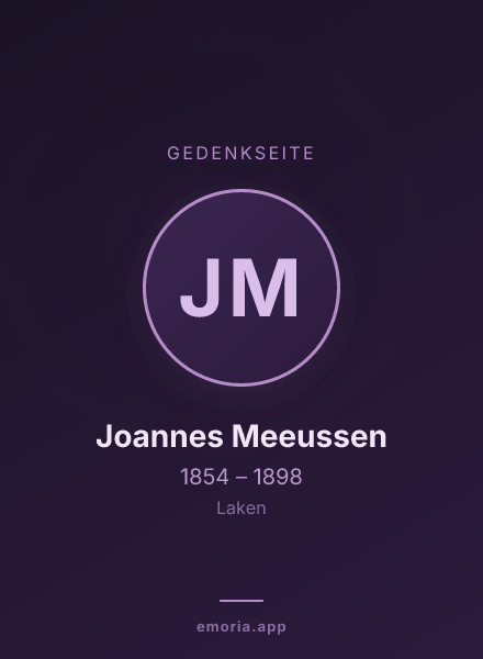 Gedenkportrait von Joannes Meeussen