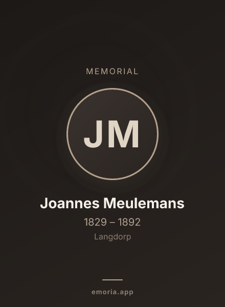 Memorial portrait of Joannes Meulemans